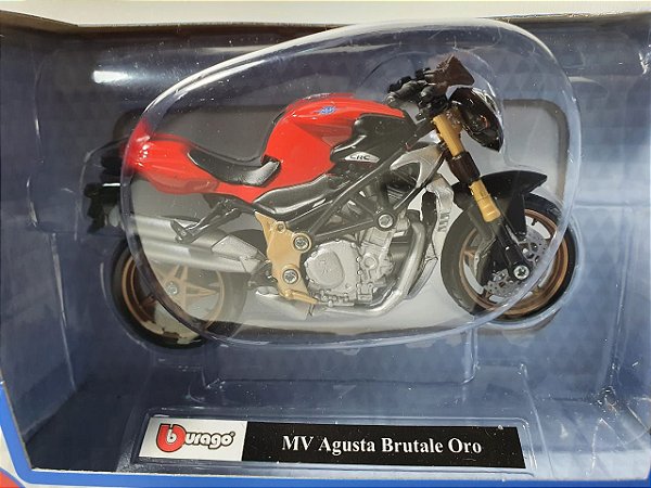 Miniatura Moto MV Augusta Brutale Oro - Escala 1/18 - Burago