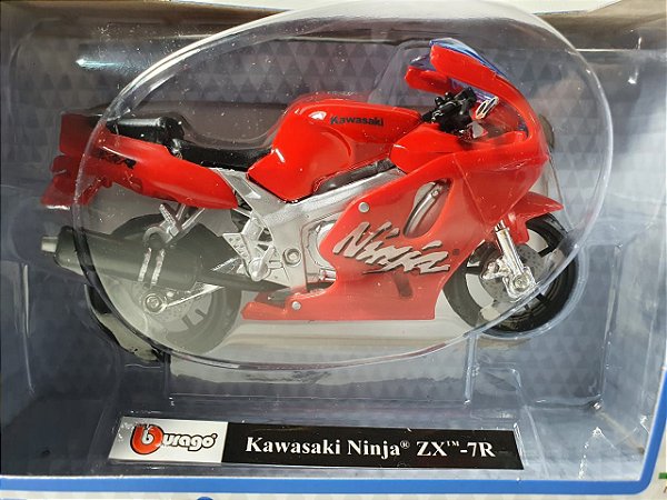 Miniatura Moto Kawasaki Ninja ZX 7R - Escala 1/18 - Burago