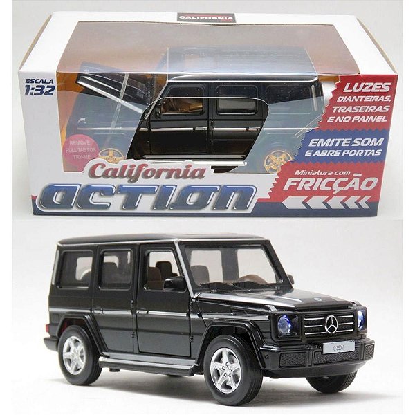 Miniatura Mercedes G350D em Metal com Som de Motor e Luz - California Action