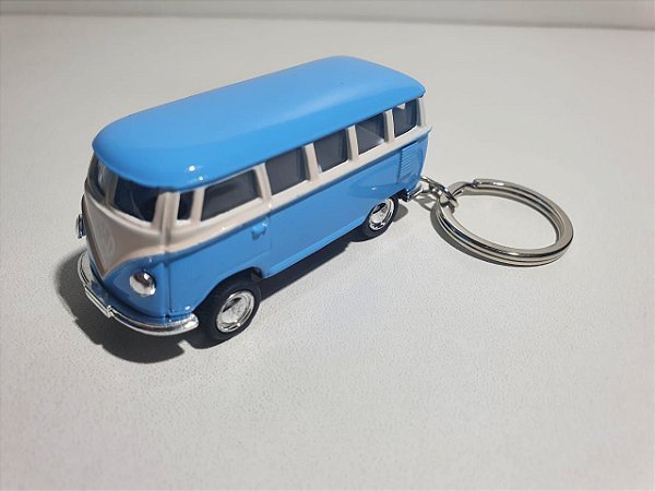 Chaveiro Kombi 1962 em Metal com Pneus de Borracha - 8cm