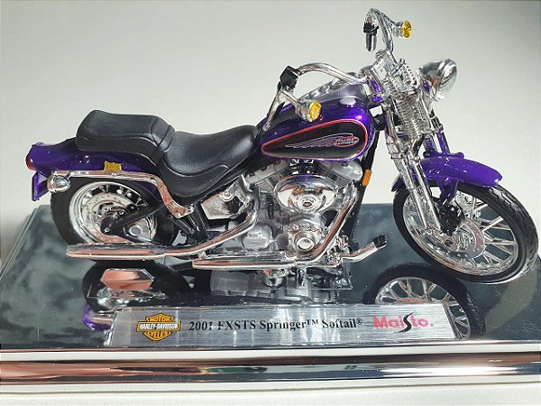 Miniatura Moto Harley Davidson FXSTS Springer Softail 2001 - Escala 1/18