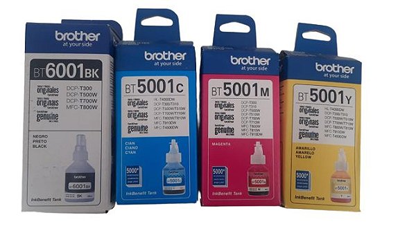 KIT BROTHER BT 6001BK BT5001C BT5001M BT5001Y ORIGINAIS AS 4 CORES