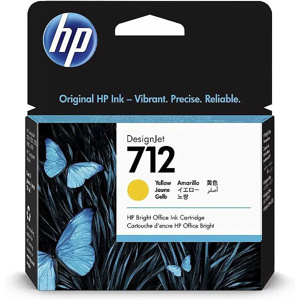 CARTUCHO HP 712 AMARELO 3ED79A 29ML 3ED69A ORIGINAL