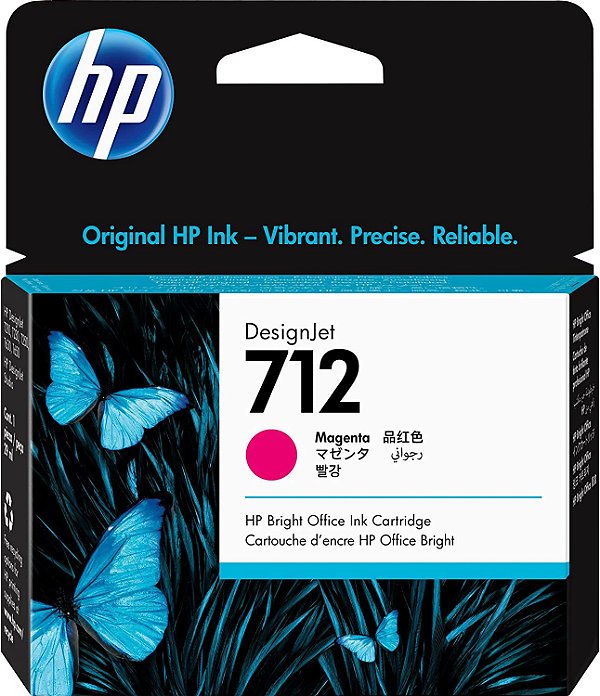 CARTUCHO HP 712 MAGENTA 3ED68A 29ML ORIGINAL