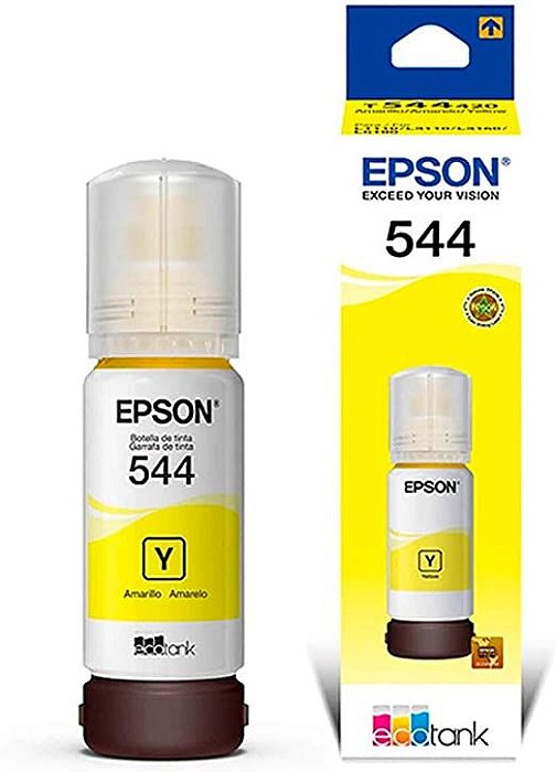 REFIL TINTA EPSON 544 AMARELO PARA ECOTANK L3110/ L3150/L3250 ORIGINAL