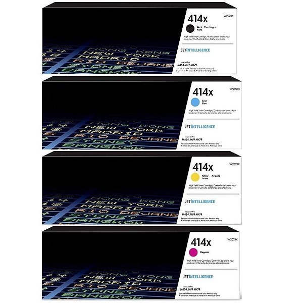 KIT 4 TONER HP 414x W2020X/W2021X/2022XC/W2023X AS 4 CORES ORIGINAL