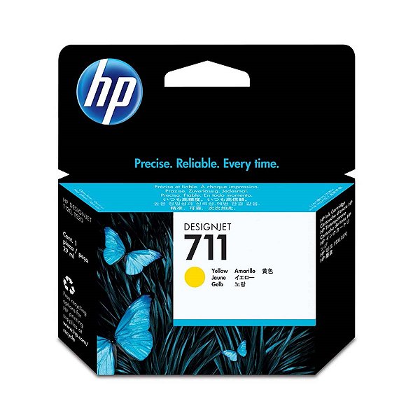 CARTUCHO DE TINTA HP 711 AMARELO CZ132A | PLOTTER T120 T520 CQ891A CQ890A CQ893A | ORIGINAL 29ML