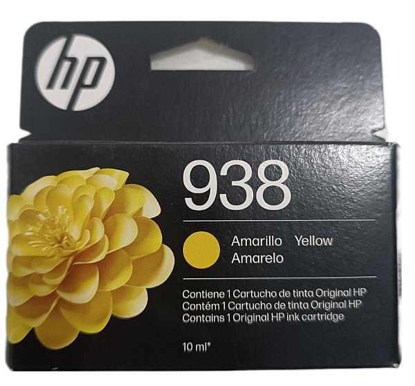 Cartucho HP 938 AMARELO, Original (4S6X5PL) Para HP OfficeJet Pro, 9110, 9120, 9130, 9720, 9730, HP - CX 1 UN