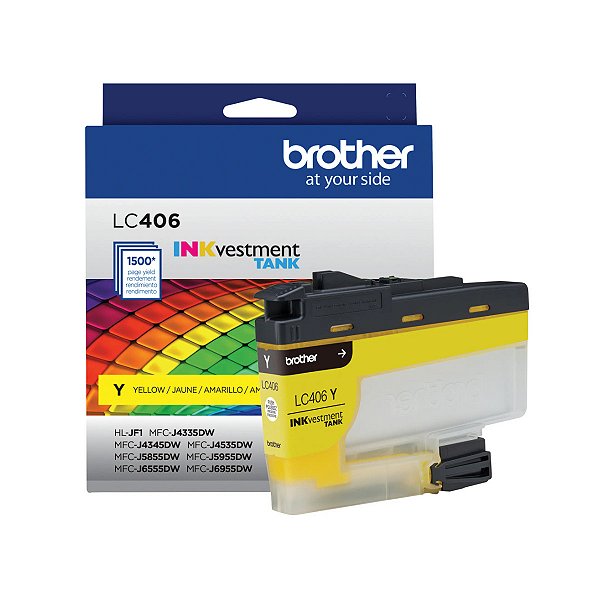 Cartucho de Tinta Brother LC406YS LC406Y Amarelo | MFCJ6955DW MFCJ5955DW