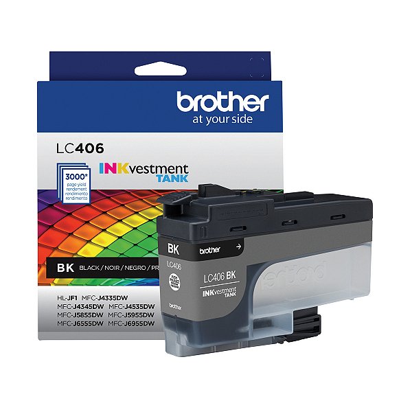 Cartucho de Tinta Brother LC406BKS LC406BK Preto | MFCJ6955DW MFCJ5955DW MFCJ4535DW | Original
