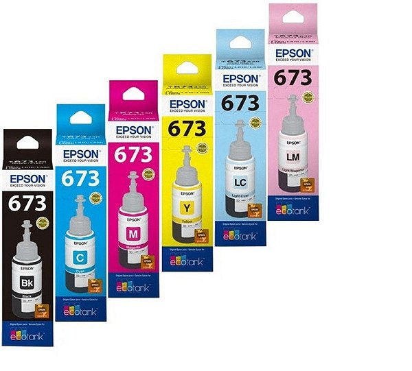 kit TINTA EPSON 673 ORIGINAL 70ML (black, magenta, yellou e ciano)