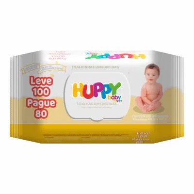 Toalha Umedecida Huppy Baby Wipes com 100 unidades