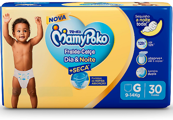 Fralda-Calça Mamypoko Dia&Noite tamanho G com 30 unidades