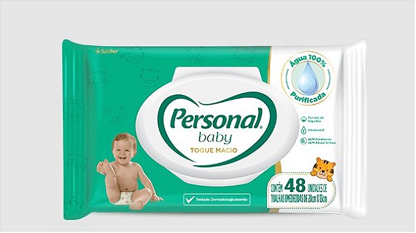 Toalha Umedecida Personal Baby Toque Macio com 48 unidades - 1426