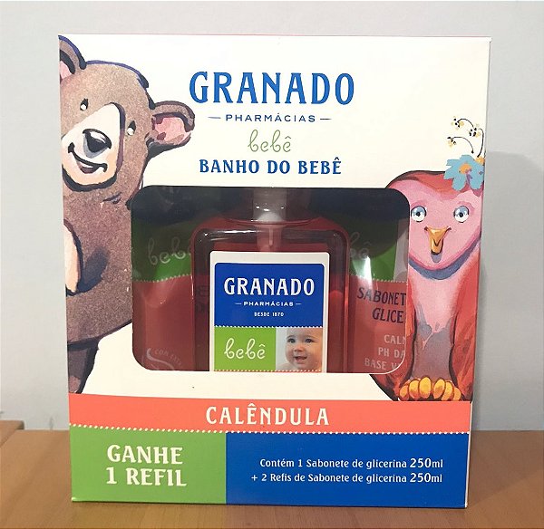 Kit Granado contém 1 sabonete liquido 250ml+ 2 refil Calêndula 250ml- 1519