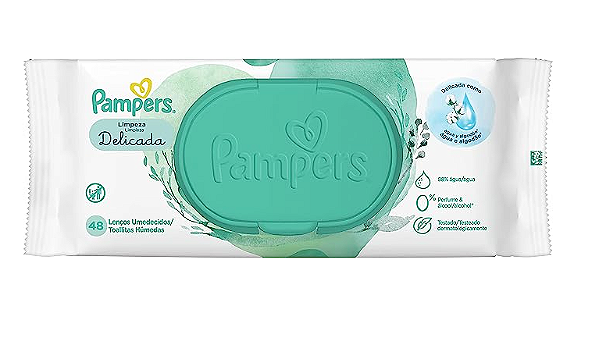 Toalha Umedecida Pampers Limpeza Delicada com 48 unidades - 1409