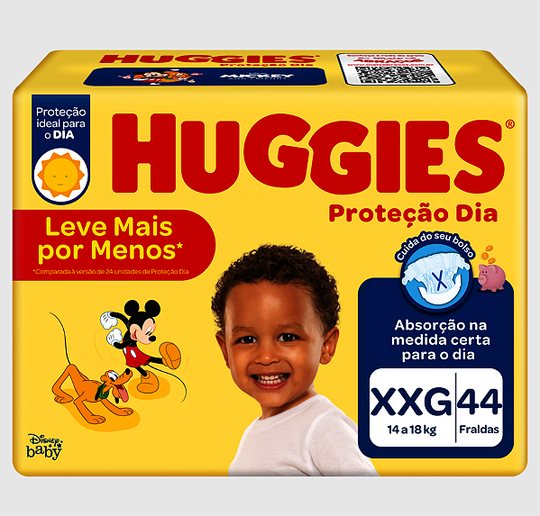 Fralda Infantil Huggies Proteção Dia tamanho XXG com 44 unidades