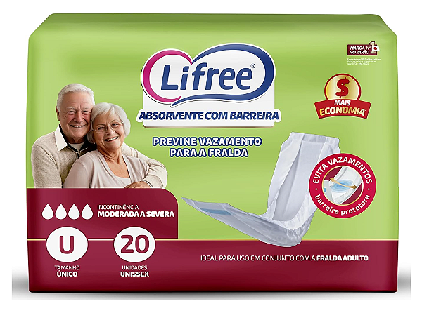 Absorvente Geriátrico para Fralda-Calça Lifree com 20 unidades