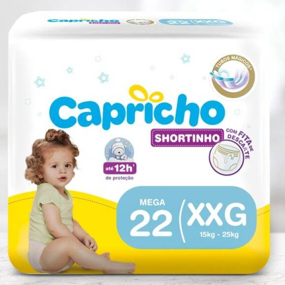 Fralda Capricho Shortinho tamanho XXG com 22 unidades