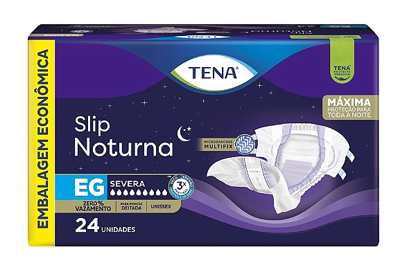 Fralda Geriátrica Tena Slip Noturna tamanho EG com 24 unidades