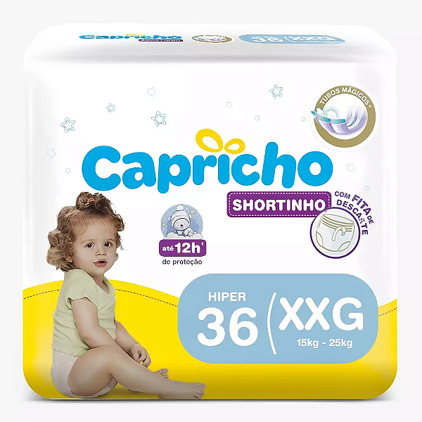 Fralda Capricho Shortinho tamanho XXG com 36 unidades