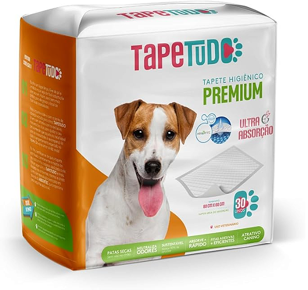 Tapete Higiênico Premium Tapetudo para Cães com 30 unidades - 80x60cm