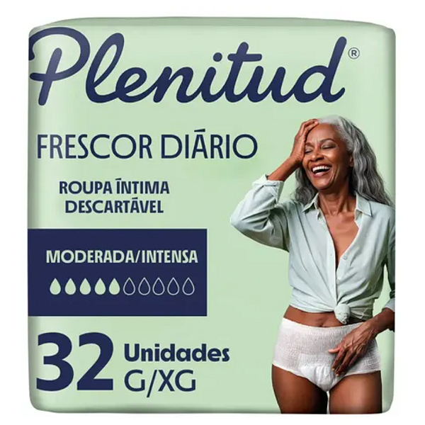 Roupa Intima Plenitud Frescor Diário tamanho G/XG com 32 unidades