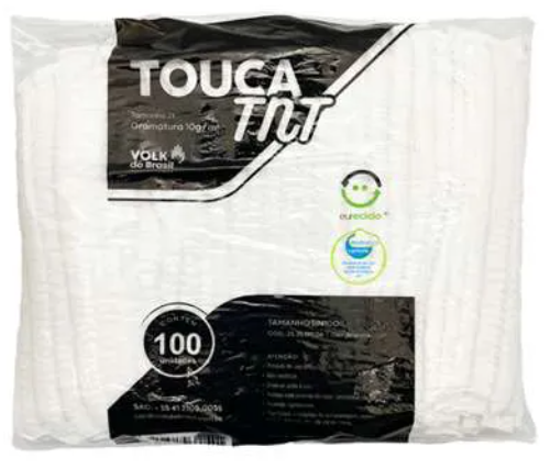Touca TNT Volk pacote com 100 unidades