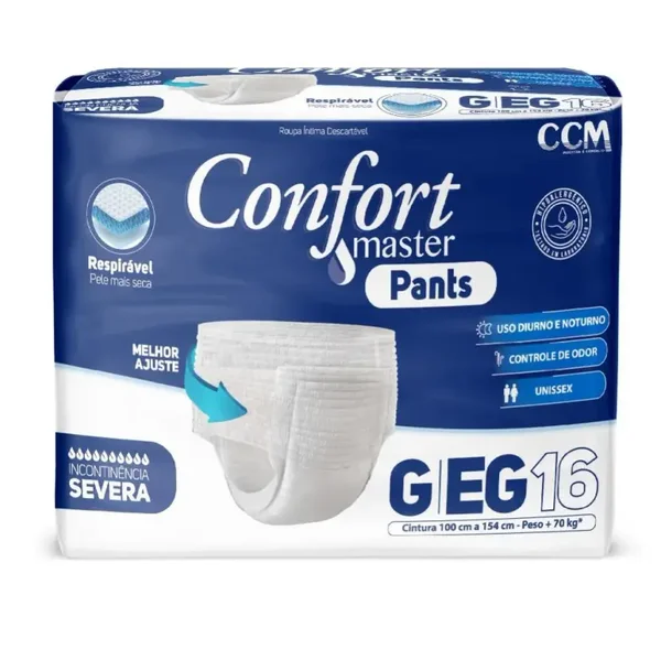 Roupa Intima Confort Master Pants G/EG com 16 unidades