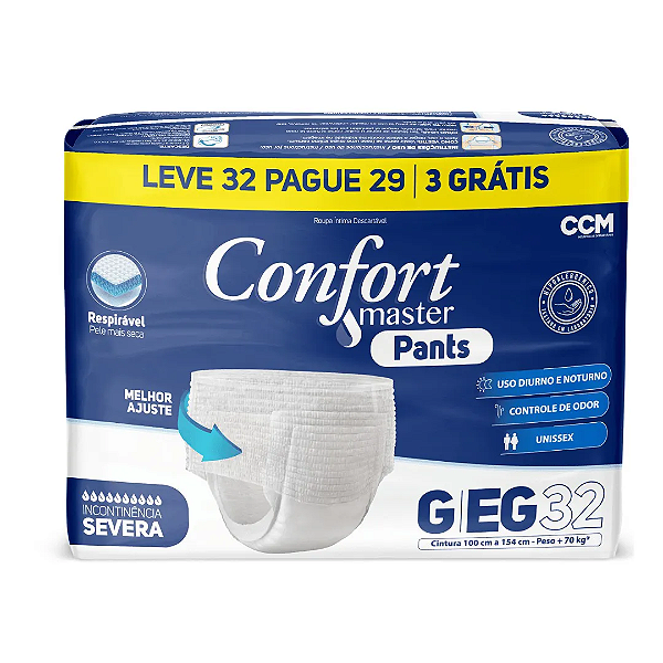 Roupa Intima Confort Master Pants G/EG com 32 unidades