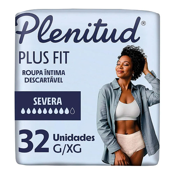 Roupa Intima Plenitud Plus Fit tamanho G/XG com 32 unidades