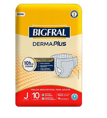 Fralda Geriátrica Bigfral Derma tamanho J Juvenil com 10 unidades