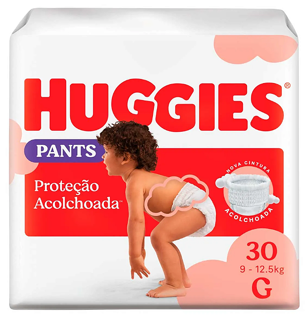 Fralda Huggies Pants Proteção Acolchoada tamanho G com 30 unidades