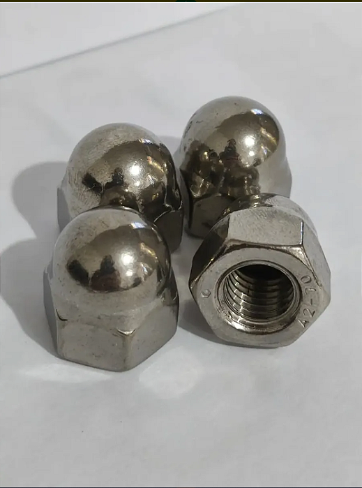 Porca Calota M12 X 1,75 - Ma Inox 304 - 10 Peças