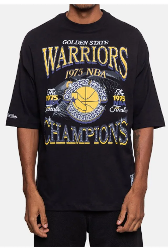Camiseta Mitchell & Ness Champions Golden State Warriors Preta
