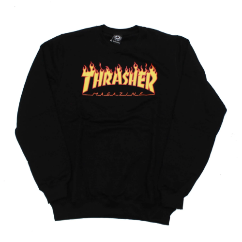 Moletom Thrasher Magazine Careca Classic Flame - Preto