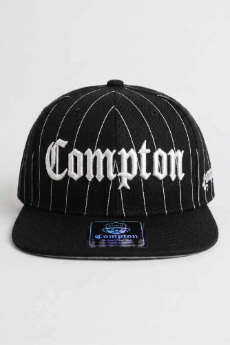 Boné Compton Aba Reta Classic Pinstripe Preto