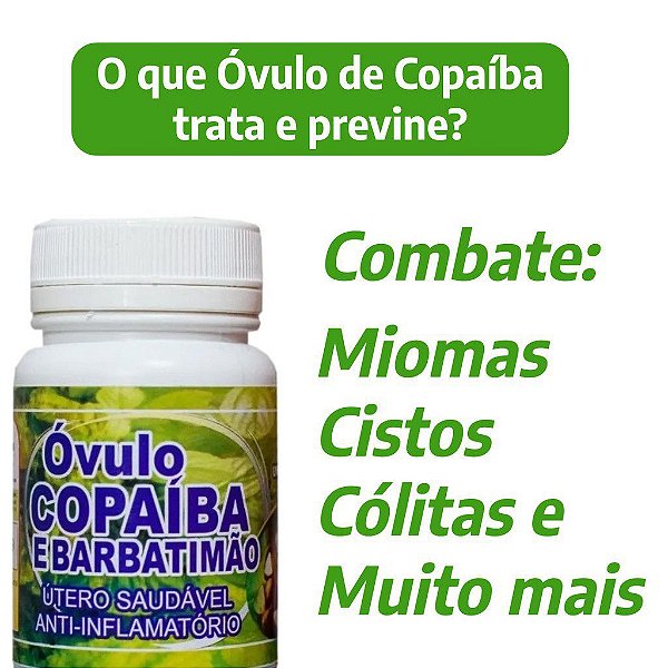 Óvulo De Copaíba Com Barbatimão Kit C/ 02 Frasco