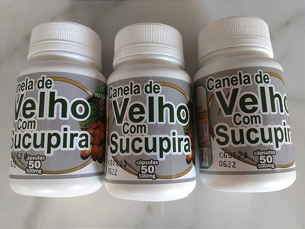 3 Potes Canela De Velho Com Sucupira 500mg 150cps
