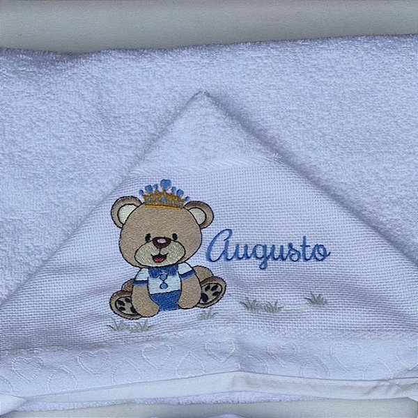 Toalha com Capuz Personalizada Velour - clique para mais opções de bordados