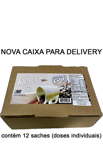 GRAB N´GO Nectar Syntrax - Whey Isolado Importado sabor Cappuccino - CAIXA COM 12 SACHES