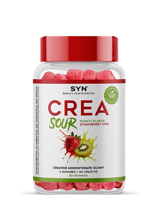 CREA Sour Morango com Kiwi (Creatina em Gomas Cítricas) - pote com 60 un.