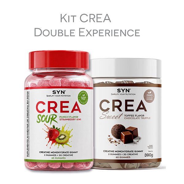 Kit CREA Sour + Sweet / Morango com Kiwi + Chocolate Truffle (02 potes - 120 gomas no total)