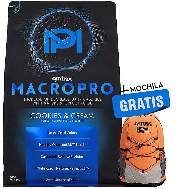 Macro Pro Syntrax - Cookies & Cream 2.270g + mochila de Presente