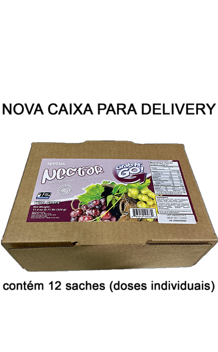 GRAB N´GO Nectar Syntrax - Whey Isolado Importado sabor Uva - CAIXA COM 12 SACHES