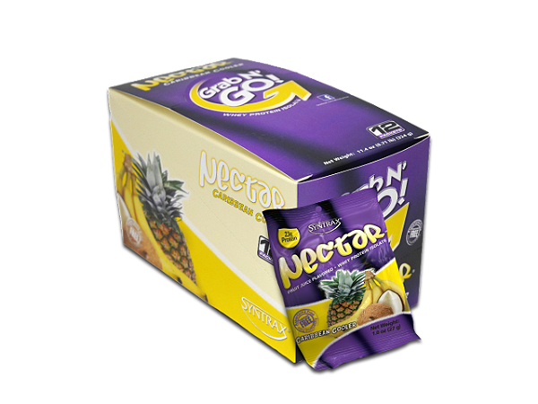 GRAB N´GO Nectar Syntrax - Whey Isolado Importado sabor Caribean Cooler - CAIXA COM 12 SACHES