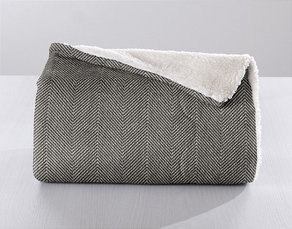 Cobertor Sherpa Casal 220 x 235cm Chevron Hedrons