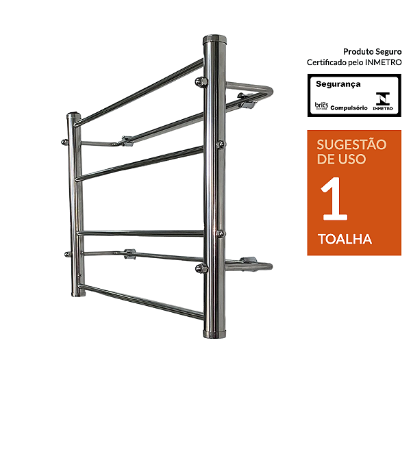 Toalheiro Térmico de Parede em Inox ZZONN com 4 Barras - Modelo M04SD-1 - 127V