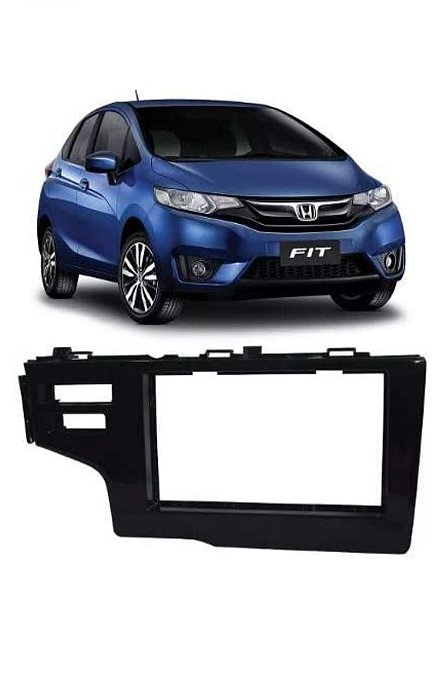 Moldura Honda New Fit 2 Din 2015 - 2018 Preto
