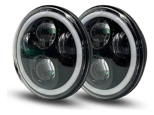 Farol Angel Drl Asx 45w 6000k 12-24v H4 Redondo 7 Polegadas